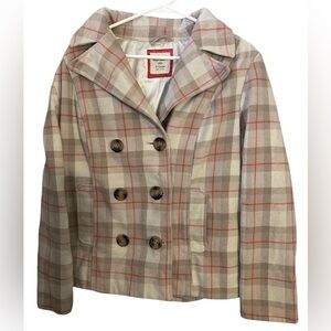 *Old Navy Plaid Double Breasted Jacket XL